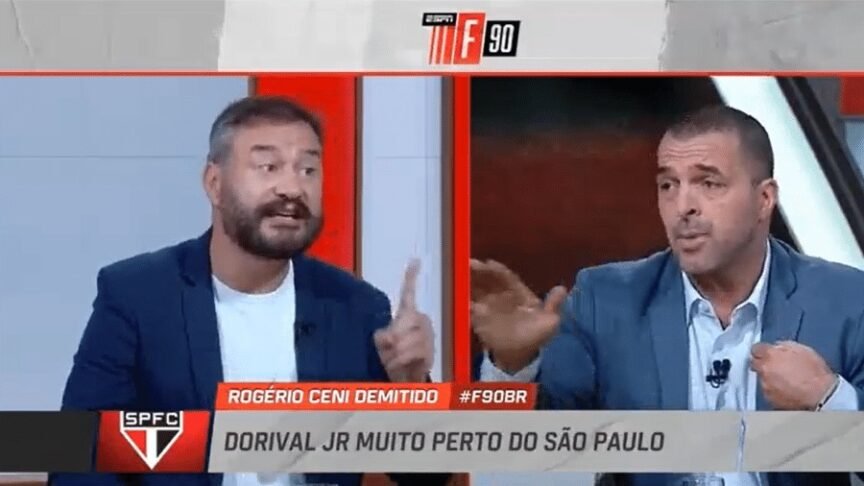 Zé Elias e Rodrigo Bueno discutem durante o 'F90' desta quarta-feira.