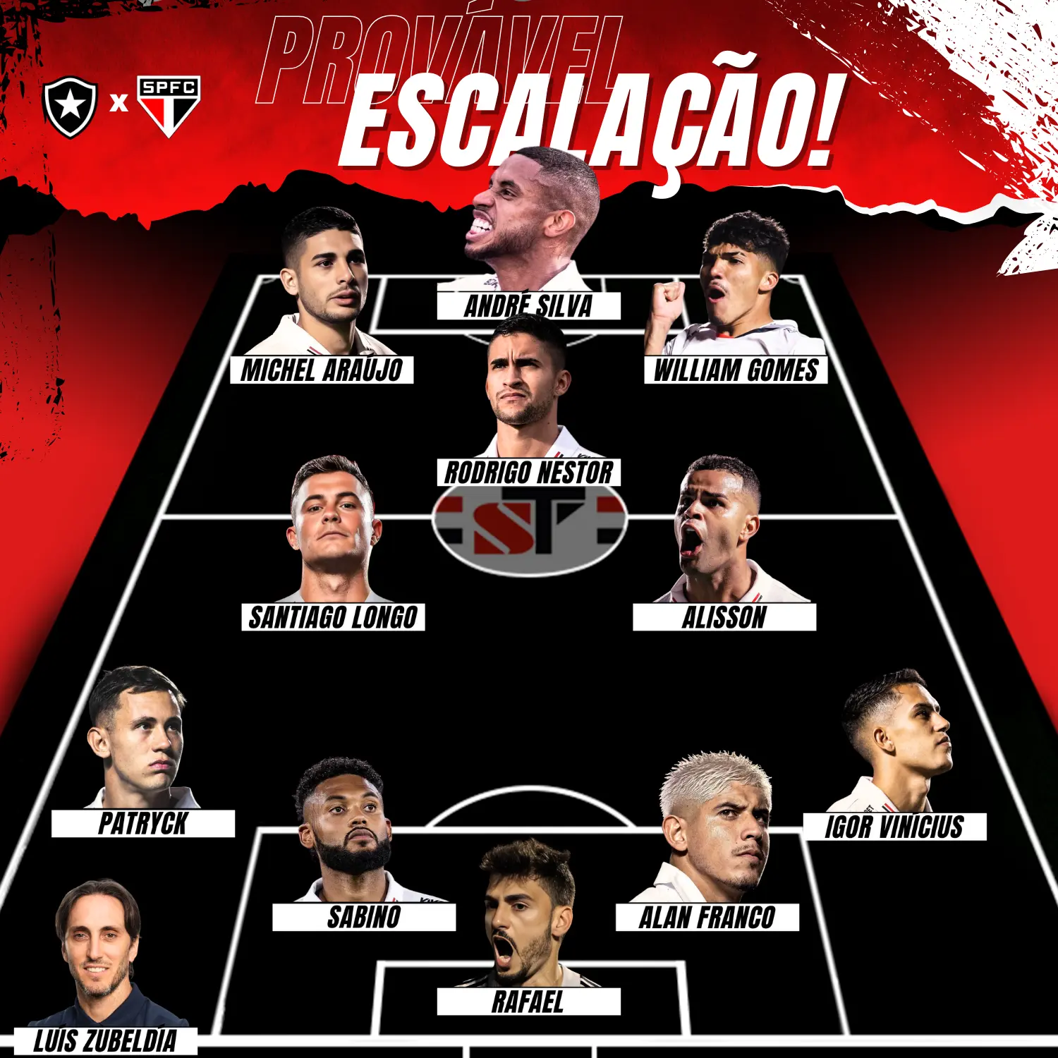 Botafogo x São Paulo: provável escalação, onde assistir, desfalques e arbitragem