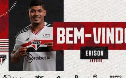 São Paulo anuncia atacante Erison, nono reforço da temporada