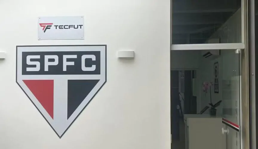 Sala Tecfut, no CFA de Cotia, do São Paulo — Foto: Marcelo Braga