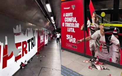 São Paulo cede o Morumbi, e parte da torcida do Santos responde com vandalismo na estação de metrô